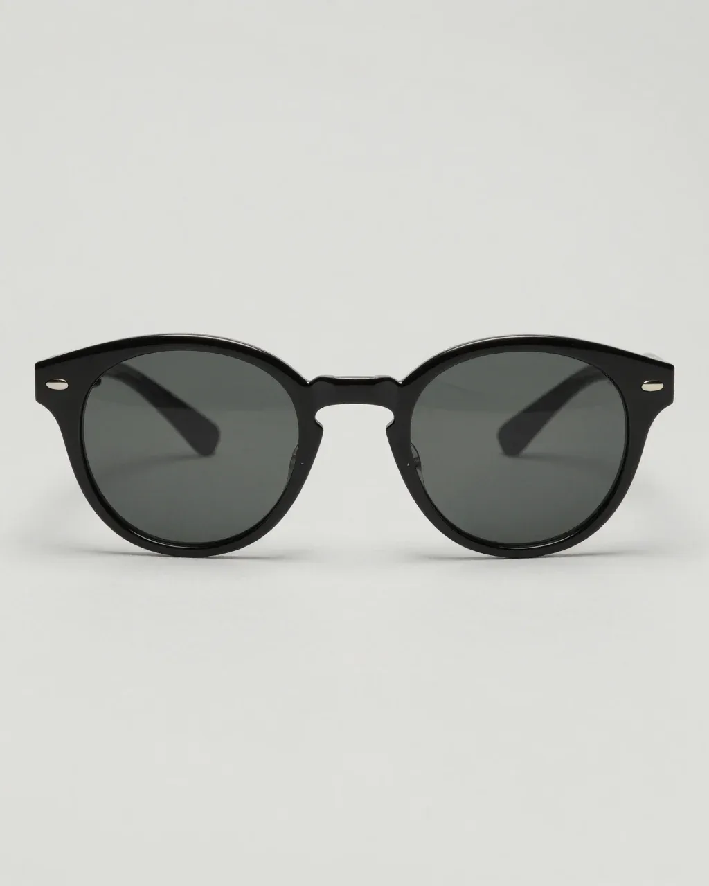 ECLIPSE 01: oversized round black acetate sunglasses with smoke lenses
