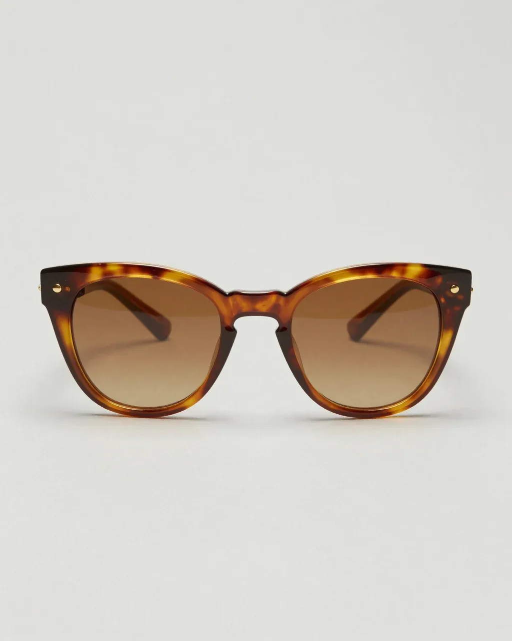 PERIHELION: amber tortoiseshell cat-eye sunglasses with brown gradient lenses