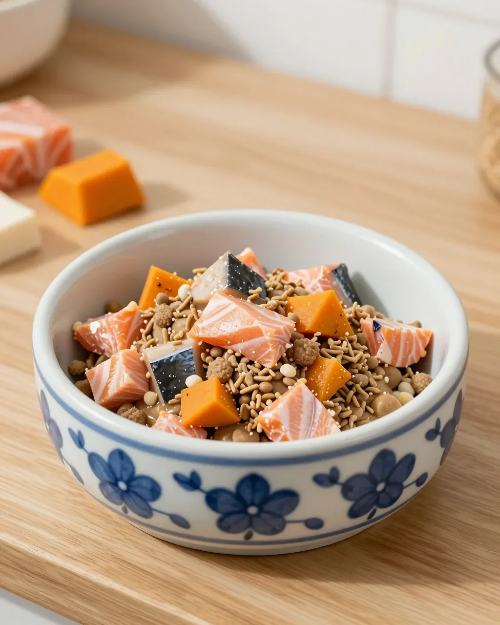 Salmon & Pumpkin, served